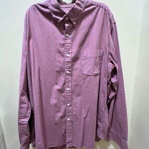 Men's J Crew Secret Wash Pink/Blue Check Button-Up Shirt, size Large Slim